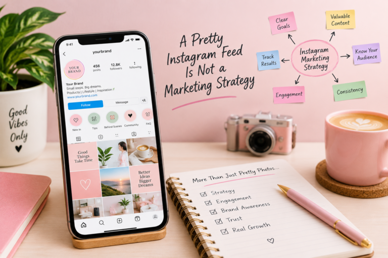 Instagram marketing strategy with a professional social media feed